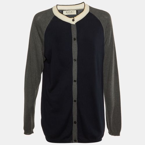 Marni Black & Grey Cotton Knit Button Front Cardigan L - Marni - Modalova