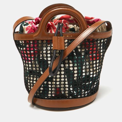 Marni Brown/Black Leather and Net Bucket Bag - Marni - Modalova