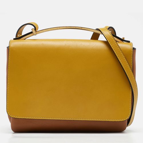 Marni Mustard/Brown Leather Metal Top Handle Bag - Marni - Modalova