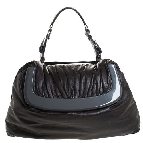 Marni Dark Grey Soft Leather Frame Flap Shoulder Bag - Marni - Modalova