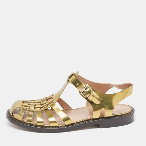 Marni Gold Leather Fisherman Flat Sandals Size 38.5 - Marni - Modalova