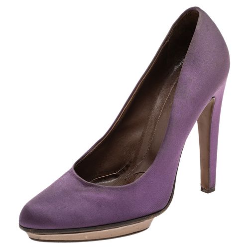 Marni Purple Satin Platform Pumps Size 40 - Marni - Modalova