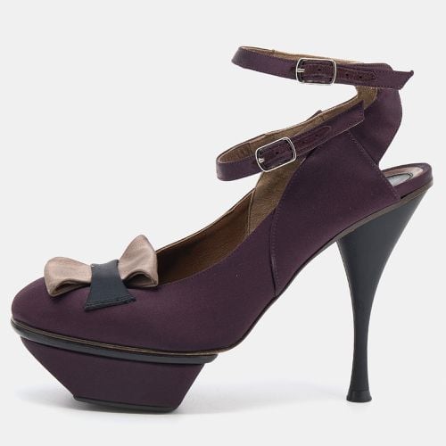 Satin Buckle Detail Platform Sandals Size 39 - Marni - Modalova