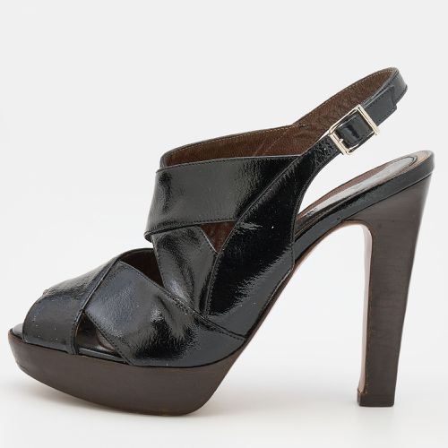 Marni Black Patent Leather Slingback Platform Sandals Size 37.5 - Marni - Modalova