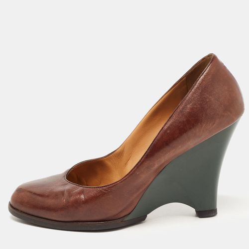 Marni Brown Leather Wedge Pumps Size 37 - Marni - Modalova