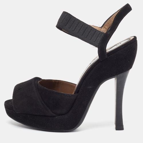 Marni Black Suede Platform Ankle Strap Sandals Size 36 - Marni - Modalova