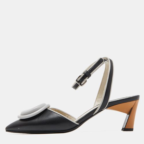 Marni Black/Grey Leather Ankle Strap Pumps Size 37.5 - Marni - Modalova