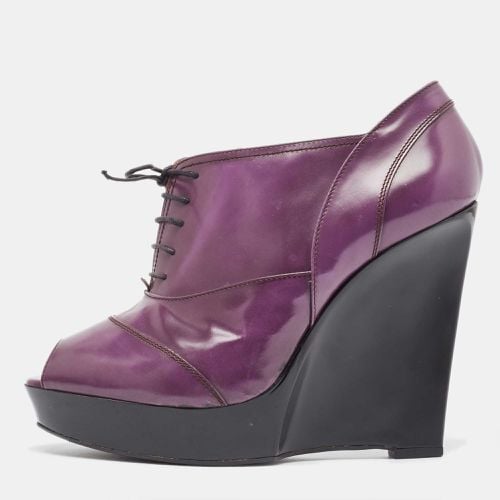 Marni Purple Patent Wedge Peep Toe Boots Size 39 - Marni - Modalova