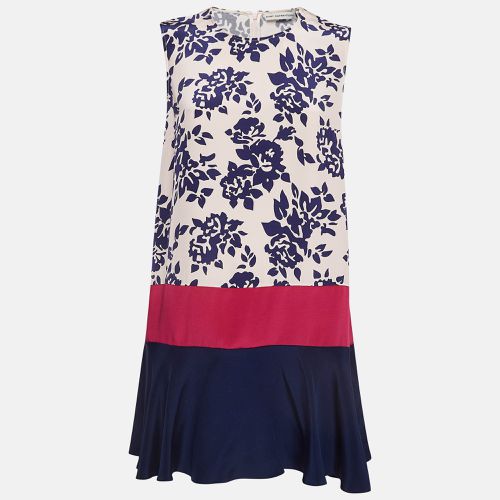 Mary Katrantzou Blue Printed Silk Antona Mini Dress M - Mary Katrantzou - Modalova