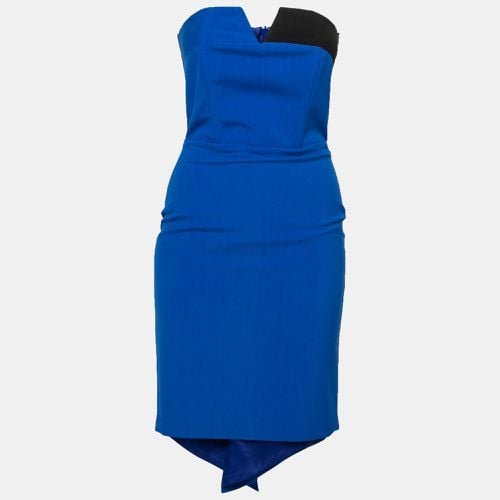 Mason Cobalt Blue Contrast Panel Detail Strapless Pencil Dress XS - Mason - Modalova