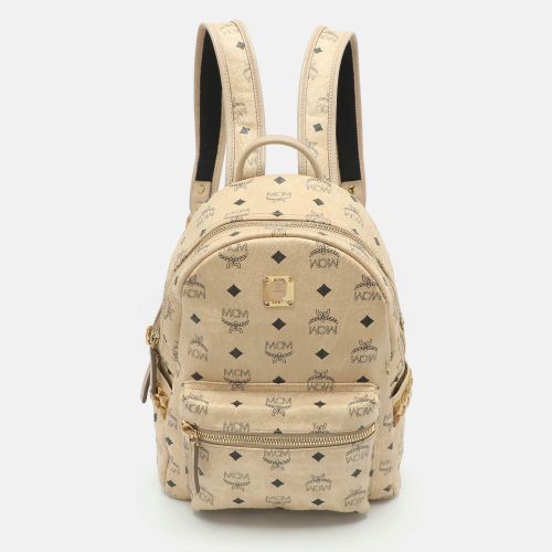 Stark Studded Small Cognac Visetos Coated Canvas Backpack - MCM - Modalova