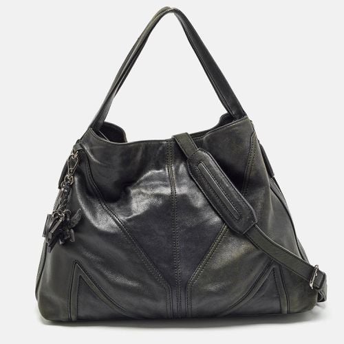 MCM Black Leather Logo Charm Shoulder Bag - MCM - Modalova