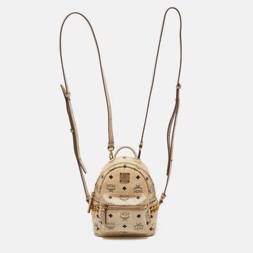 MCM Beige Visetos Coated Canvas and Leather Mini Studded Stark-Bebe Boo Backpack - MCM - Modalova