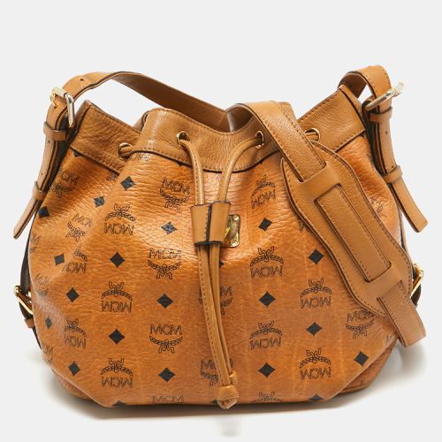 MCM Cognac Visetos Coated Canvas Heritage Drawstring Bucket Bag - MCM - Modalova