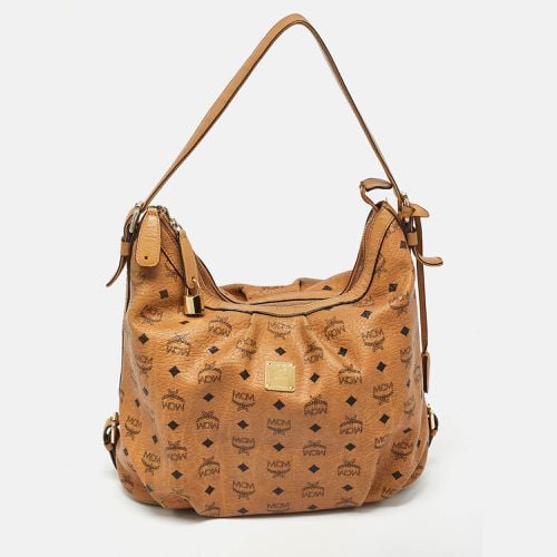 MCM Cognac Visetos Coated Canvas and Leather Large Hobo - MCM - Modalova