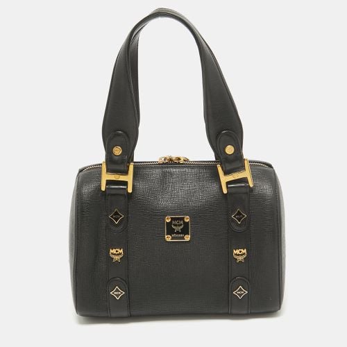 MCM Black Leather Mini Boston Bag - MCM - Modalova