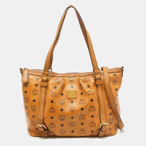 MCM Cognac Visetos Coated Canvas and Leather Zip Tote - MCM - Modalova