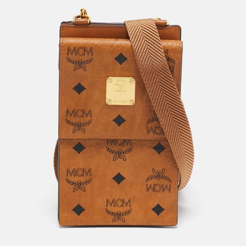 MCM Cognac Visetos Coated Canvas and Leather Phone Crossbody Bag - MCM - Modalova