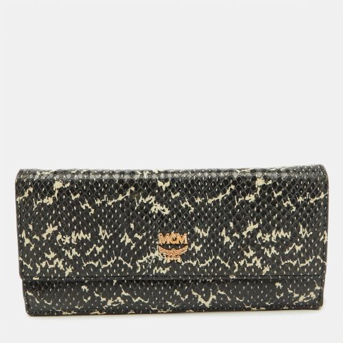 MCM Black/White Snakeskin Embossed Leather Continental Wallet - MCM - Modalova