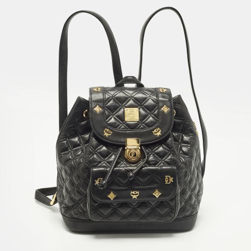 Studded Quilted Leather Drawstring Backpack - MCM - Modalova