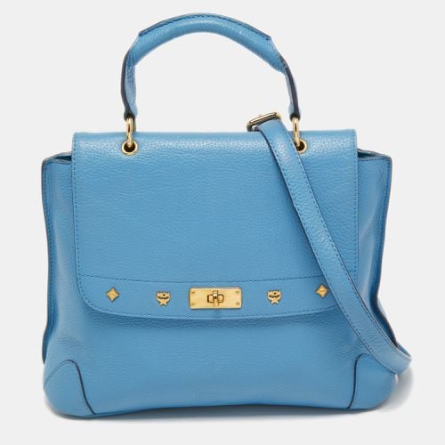 MCM Light Blue Leather First Lady Top Handle Bag - MCM - Modalova