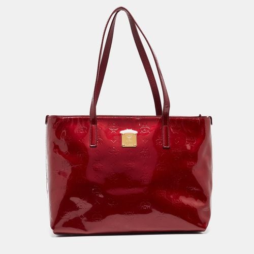 MCM Dark Red Visetos Patent Leather Tote - MCM - Modalova