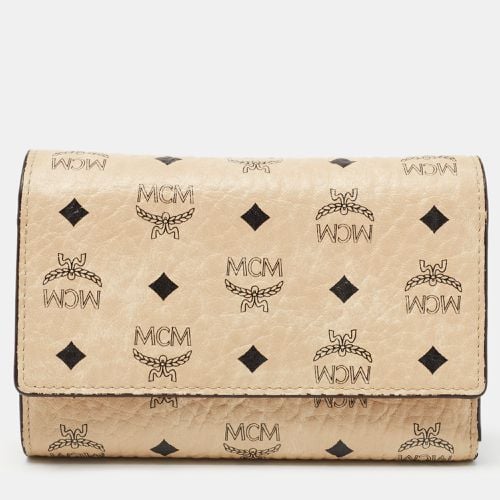 MCM Beige/Peach Visetos Coated Canvas and Leather Trifold Wallet - MCM - Modalova