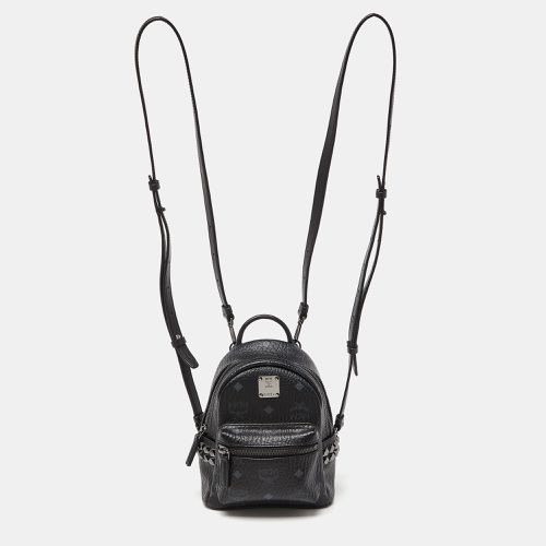 MCM Black Visetos Coated Canvas and Leather Mini Studded Stark-Bebe Boo Backpack - MCM - Modalova