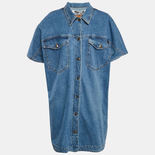 McQ by Alexander McQueen Blue Washed Denim Shirt Dress L - McQ by Alexander McQueen - Modalova