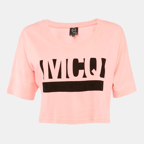 McQ by Alexander McQueen Pink Logo Print Cotton Crop T-Shirt XS - McQ by Alexander McQueen - Modalova