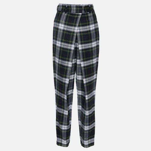 McQ by Alexander McQueen Green Tartan Wool Pleated Trousers S - McQ by Alexander McQueen - Modalova