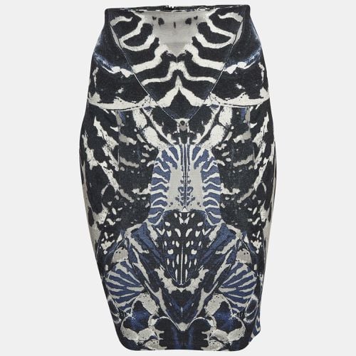 McQ by Alexander McQueen Blue Beetle Print Crepe Pencil Skirt XS - McQ by Alexander McQueen - Modalova