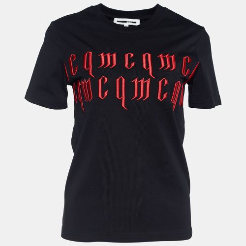 MCQ by Alexander Mcqueen Black Jersey Gothic Logo Embroidered T-Shirt S - McQ by Alexander McQueen - Modalova