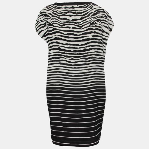 McQ by Alexander McQueen Black Striped Zipper Detail Midi Dress M - McQ by Alexander McQueen - Modalova