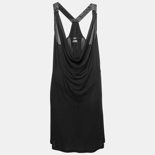 McQ by Alexander McQueen Black Jersey Cowl Neck Belted Dress S - McQ by Alexander McQueen - Modalova