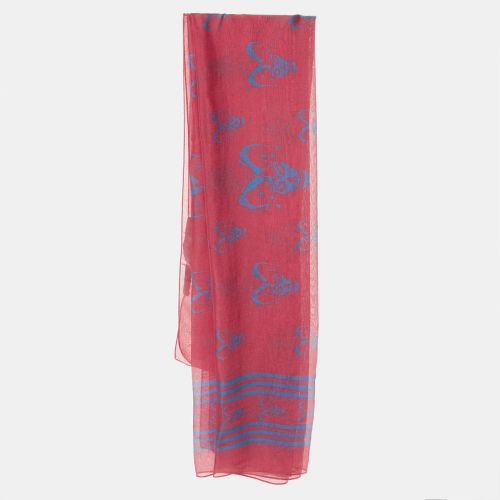 McQ by Alexander McQueen Coral Pink Skull Print Silk Scarf - McQ by Alexander McQueen - Modalova