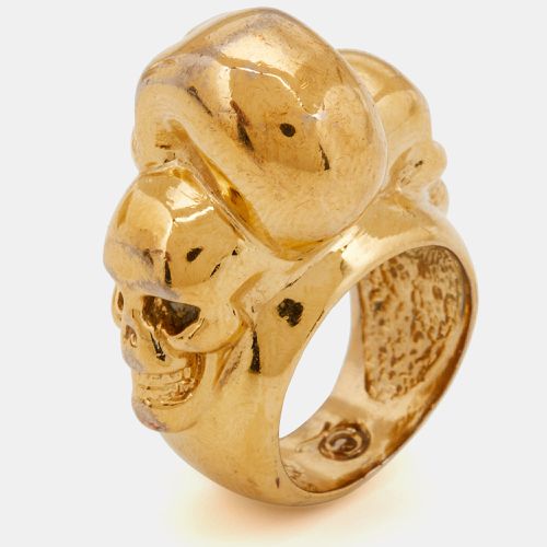 McQ by Alexander McQueen Gold Tone Multi Skull Ring Size 50 - McQ by Alexander McQueen - Modalova