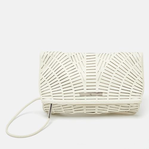 McQ by Alexander McQueen Off White Laser Cut Fold Over Clutch - McQ by Alexander McQueen - Modalova