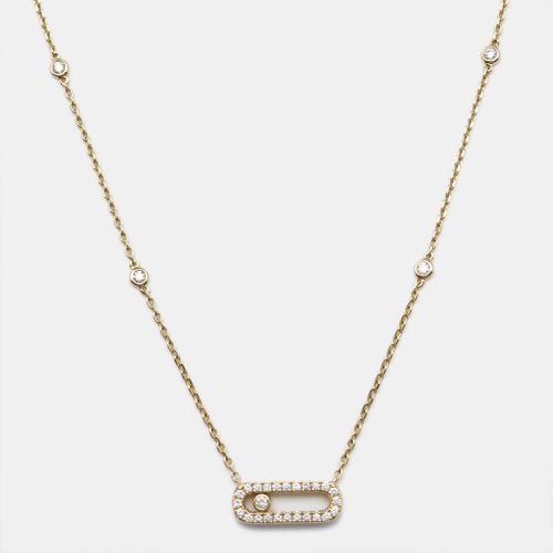 Messika Move Uno Pave Diamonds 18k Yellow Gold Necklace - Messika - Modalova