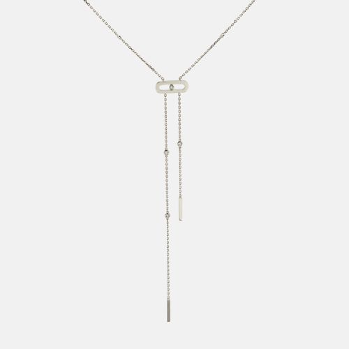 Messika Cravate Move Uno Diamond 18K White Gold Tie Necklace - Messika - Modalova