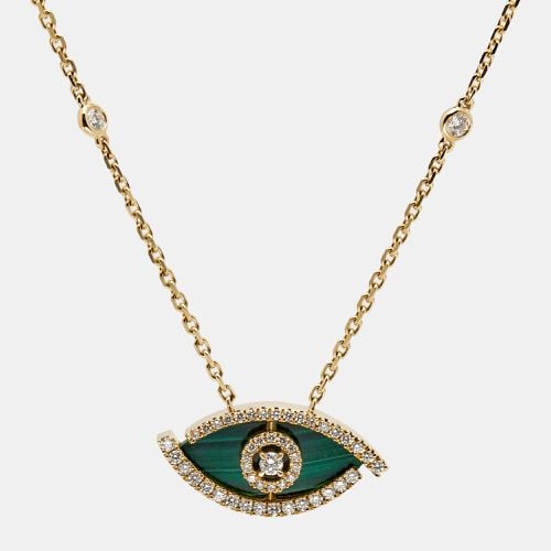 Messika Lucky Eye Malachite Diamonds 18k Yellow Gold Necklace - Messika - Modalova