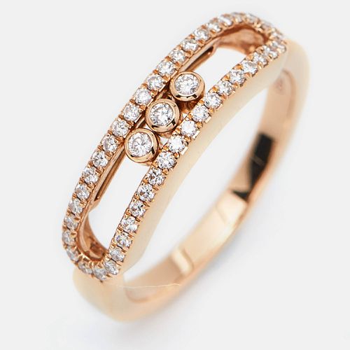 Messika Baby Move Pavé Diamond 18k Rose Gold Ring Size 52 - Messika - Modalova