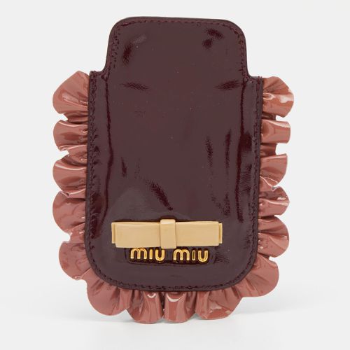 Miu Miu Burgundy/Pink Patent Leather Ruffle Phone Case - Miu Miu - Modalova