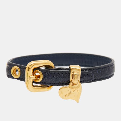 Miu Miu St. Cocco Leather Gold Tone Bracelet - Miu Miu - Modalova