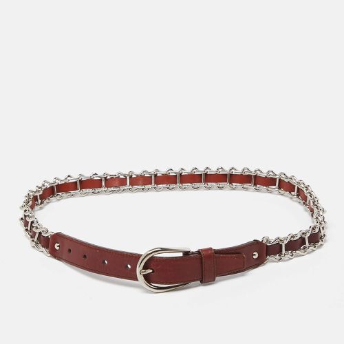 Miu Miu Burgundy Leather Chainlink Buckle Belt 80CM - Miu Miu - Modalova