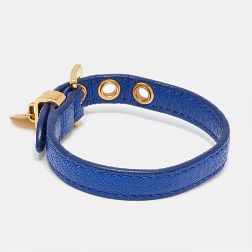 Miu Miu Blue Leather Heart Charm Wrap Bracelet - Miu Miu - Modalova