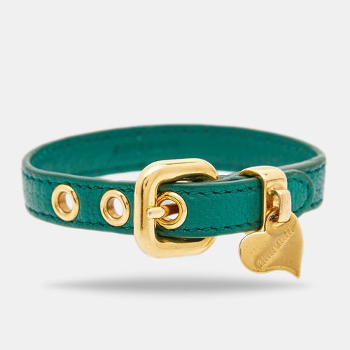 Miu Miu Leather Gold Tone Bracelet - Miu Miu - Modalova