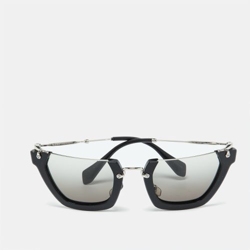 Miu Miu Black/Grey Gradient SMU12Q Wink Semi-Rimless Sunglasses - Miu Miu - Modalova