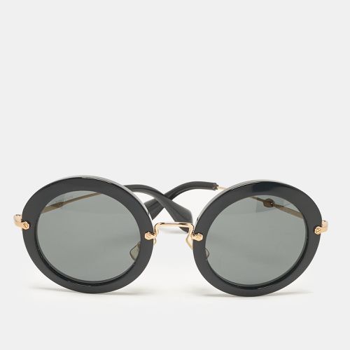 Miu Miu Black SMU 13N Round Sunglasses - Miu Miu - Modalova