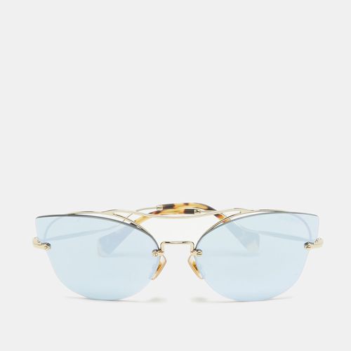 Miu Miu Grey/Gold Mirrored SMU526 Butterfly Sunglasses - Miu Miu - Modalova